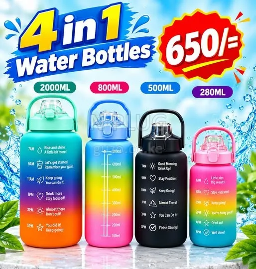 4 in 1 motivational health water bottle. Water Bottles Shop in Nairobi CBD