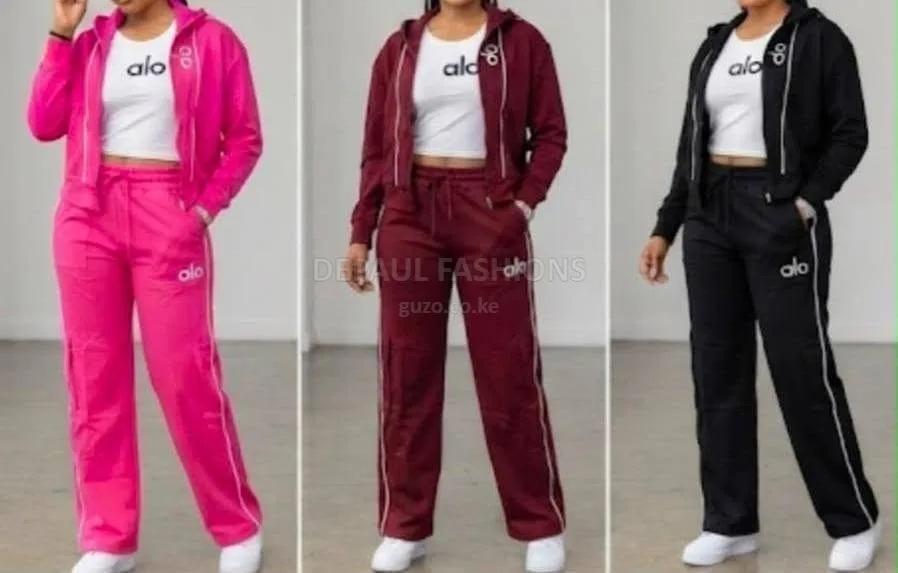 Ladies Joggers & Cropped Zip-Up Hoodie Set
