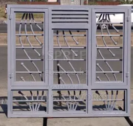 Heavy-duty combined grill and frame windows